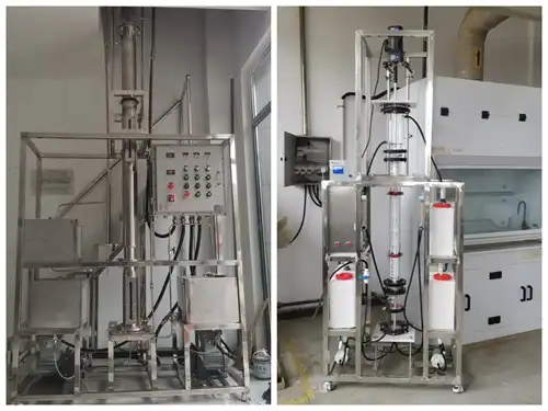 What industries use turbine extraction columns?